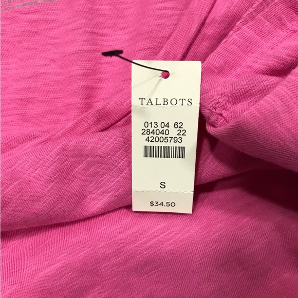 Talbots Pink Button Sleeve T-shirt - Picture 6 of 7
